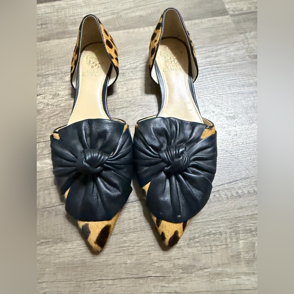 Vince Camuto Leopard and Black Flats